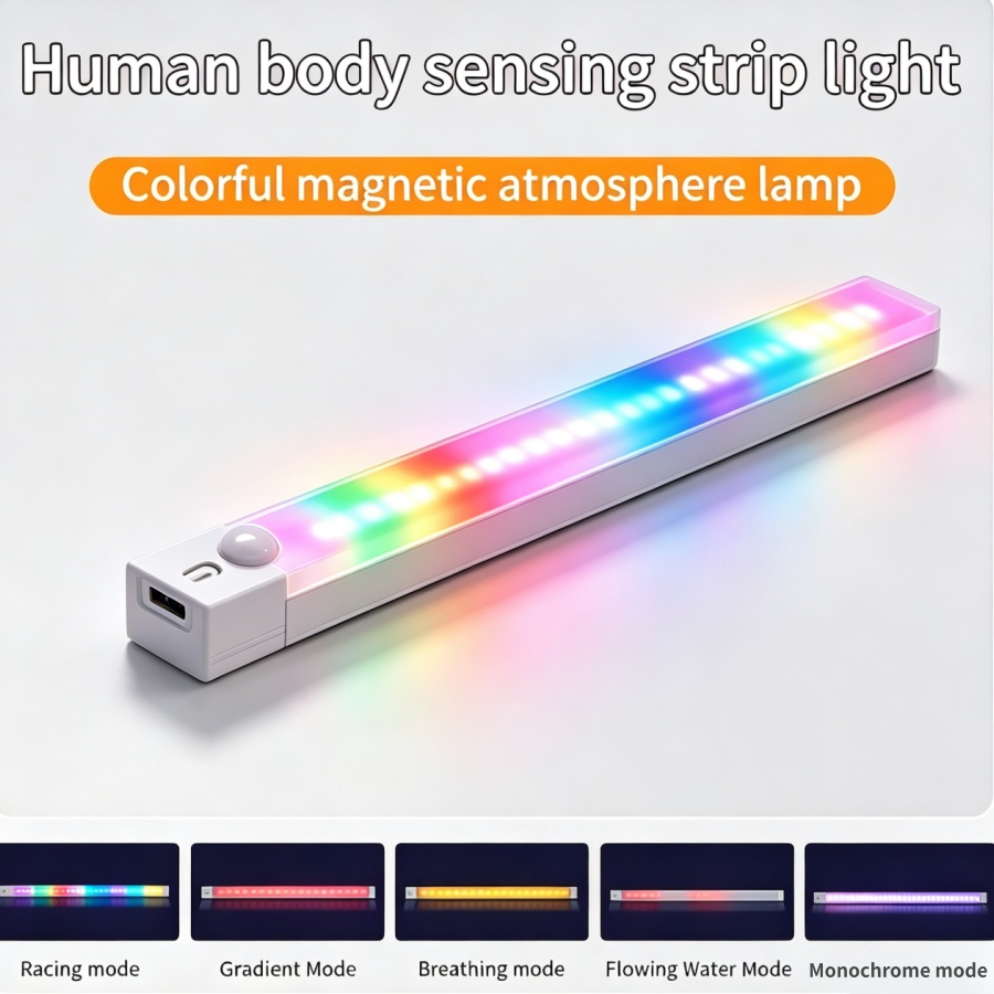 Accessories For Your Gaming Room - Wiederaufladbare RGB-LED-Schreibtischleuchte mit Bewegungssensor, magnetische Lichtleiste,